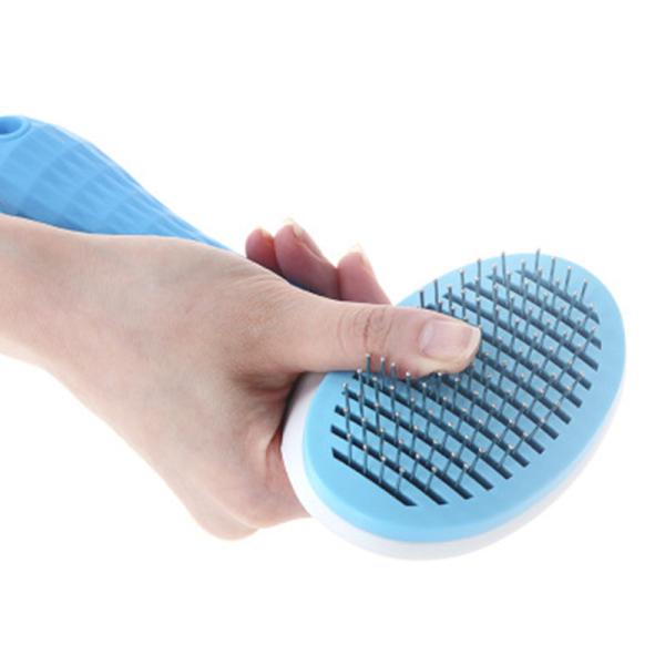 Thick Tips Pet Hair Brush Soft Comfortable With Non - Slip Silicone Handle