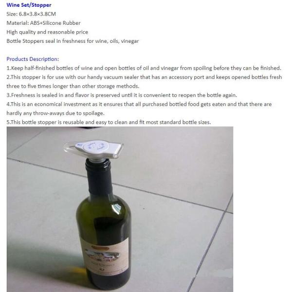 Wine Bottle Vacuum Saver Sealer Preserver Pump Cap Stopper, Wooden Head Plastic Rubber Silicone Vacuum Pump Sealer Wine