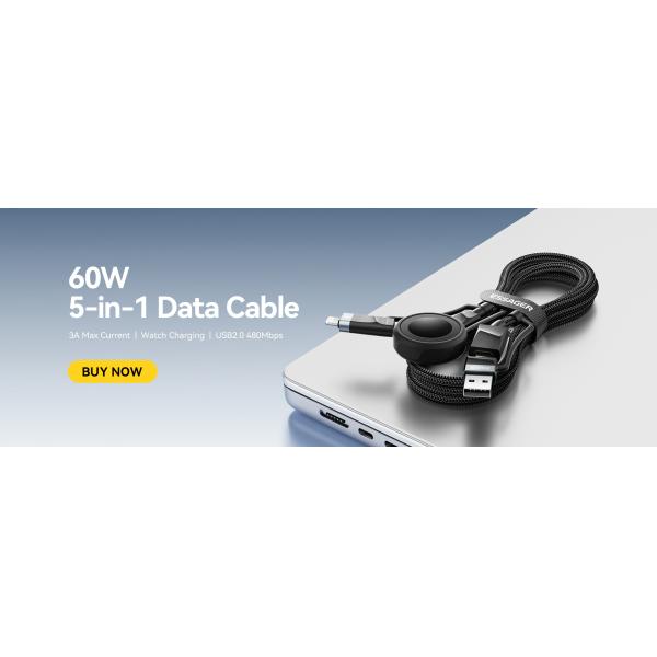 ESSAGER ES-X71 5 in 1 QC PD USB A/C to USB C/L Smart Watch Charging Data Cable