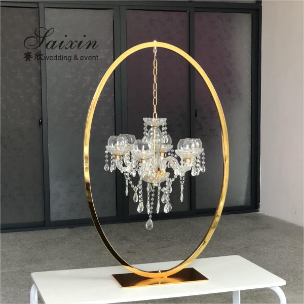ZT-405B Saixin Новый Пентагон черный металлический каркас с висящим люстра свеча для свадебного украшения