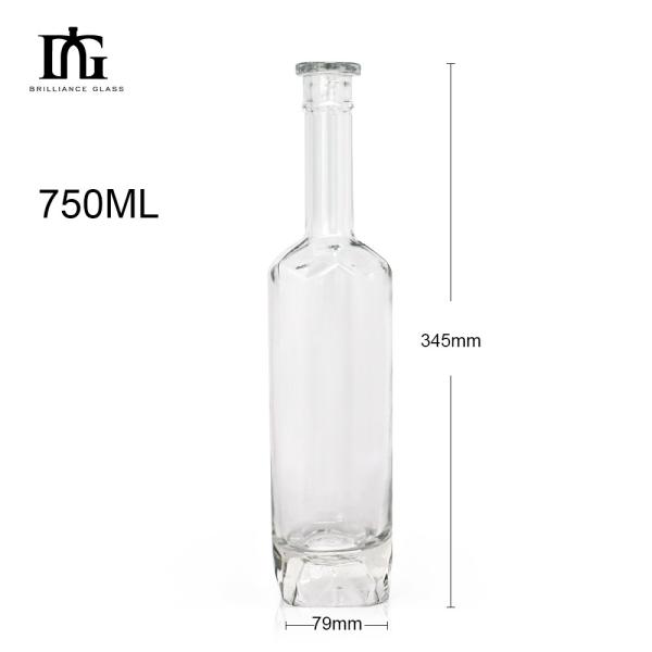Base Material Glass 750ml/700ml Spirits Wine Bottles for Rum Whisky Vodka Gin Liquor