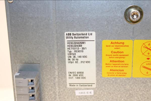 ABB REX010 1MRK000811-AA Earth Fault Protection Unit
