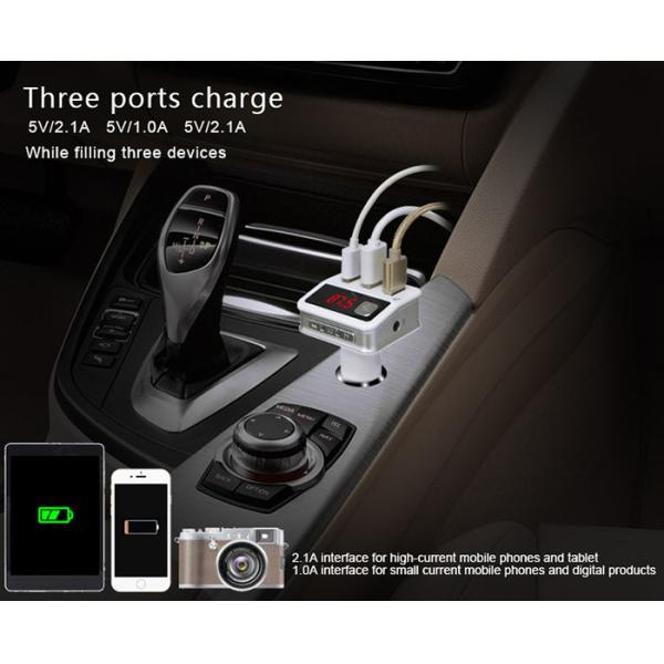 3 Usb Port Bluetooth Car Charger Automatic Power - Off Memory With FM Radio