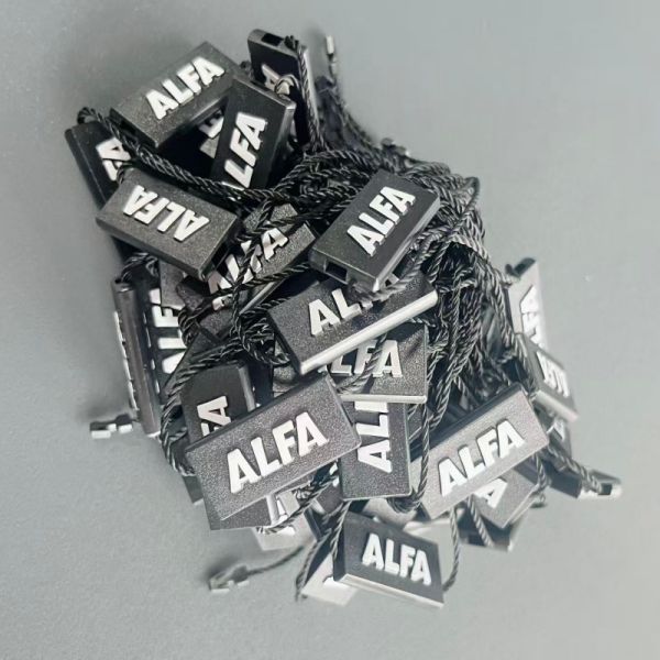 Hanging Tags Black Hang Tag String Style 0.1 Ounces Lightweight Strong Material for Apparel Labeling and Merchandise Tags