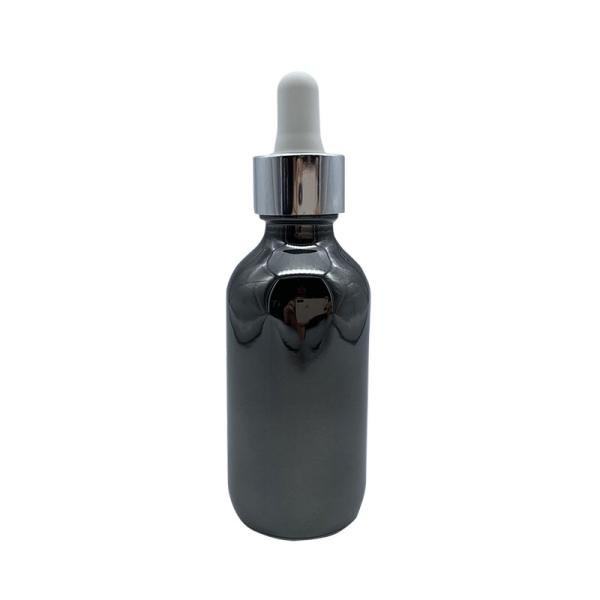 Black 2oz 4oz Glass Dropper Bottles UV Protection OEM ODM