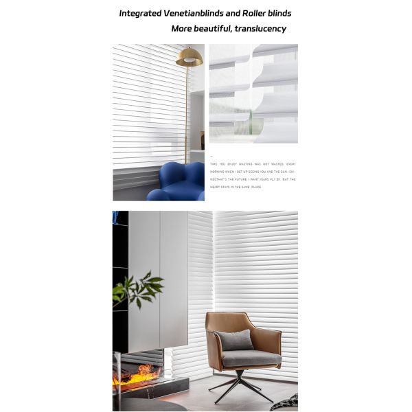 Smart WiFi Roller Shangrila Blinds Tuya Cordless Motorized Blinds Light Filtering 2.4GHz