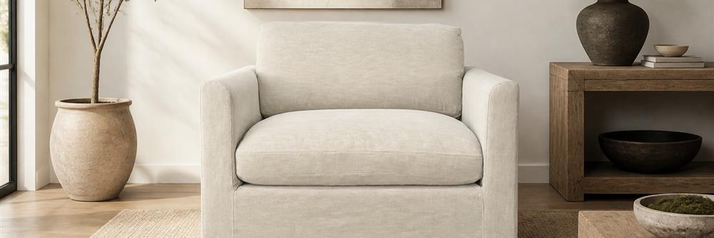 Contemporary Wide Lounge Accent Chair, Single Seat – LG-5010