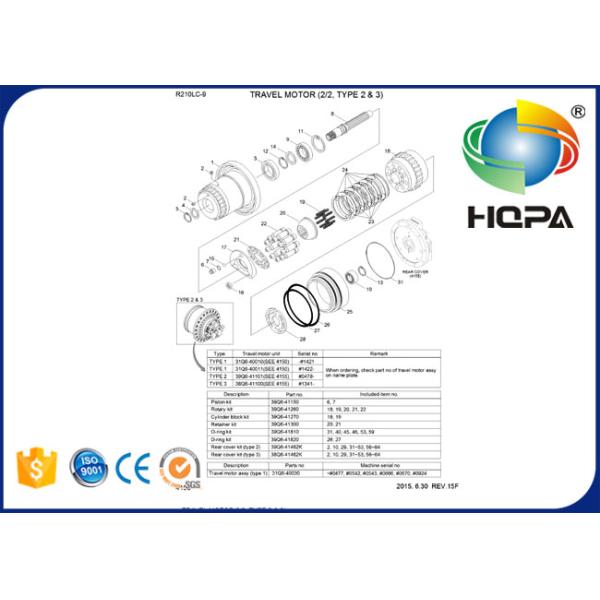 39Q6-40100 39Q640100 Travel Motor Seal Kit For Hyundai R210LC-9 R235LCR-9