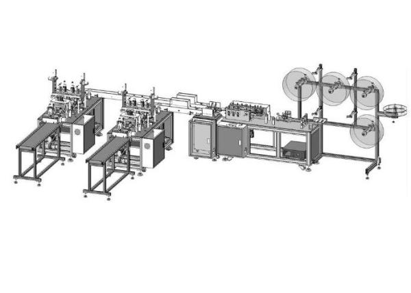 Fully automatic 3 ply nonwoven fabric disposable medical facemask masks making machine