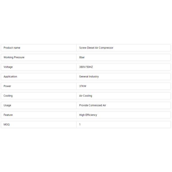 Diesel Engine 21bar Screw Diesel Air Compressor Air Compressor Diesel Portable Mining Air Compressor