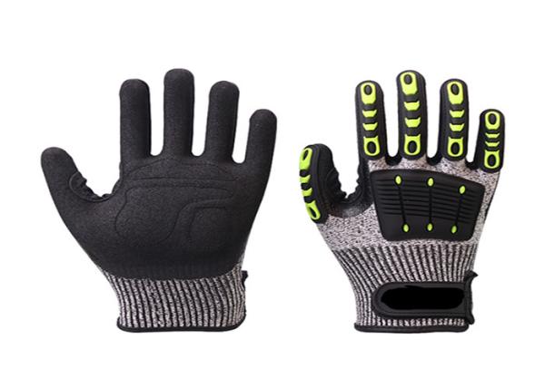 Cut Resistant Heavy Duty Work Gloves , TPR Mechanics Impact Resistant Work Gloves
