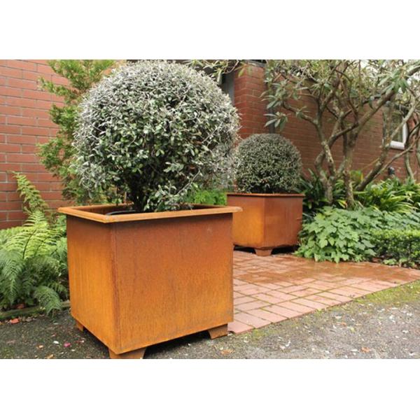 Современная стильная квадратная сталь Кортен цветочных горшков металла/плантаторов сада металла квадрата