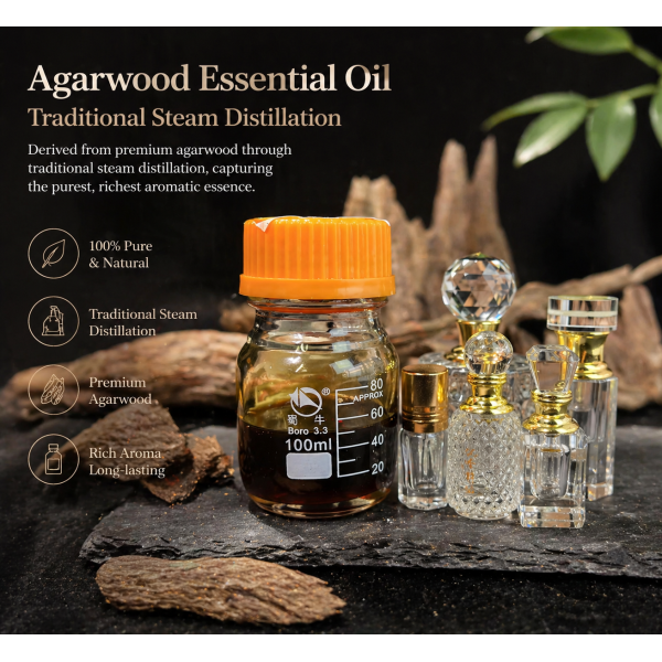 Natural Insect Eye Agarwood Oil Ancient Water Distilled Calming Pure Grade
