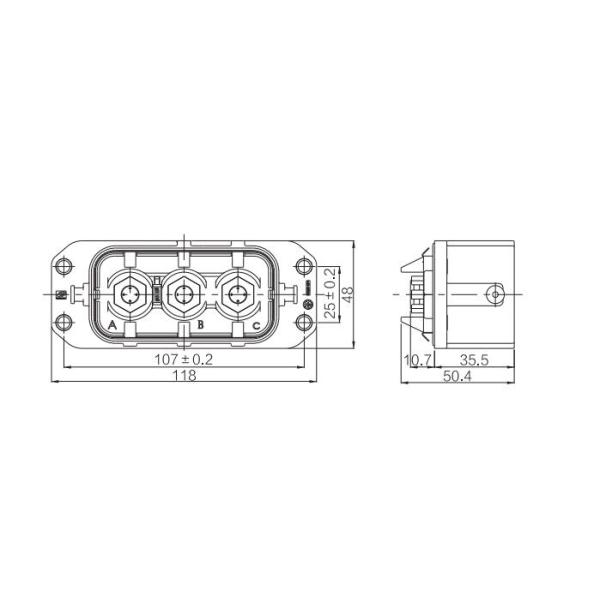 1000V DC 2 Pin 3Pin Male Female EV Battery Connector IPXXB Waterproof