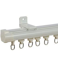 Ceiling Mounted Double White Curtain Rails Aluminum Material With Electrophoresis