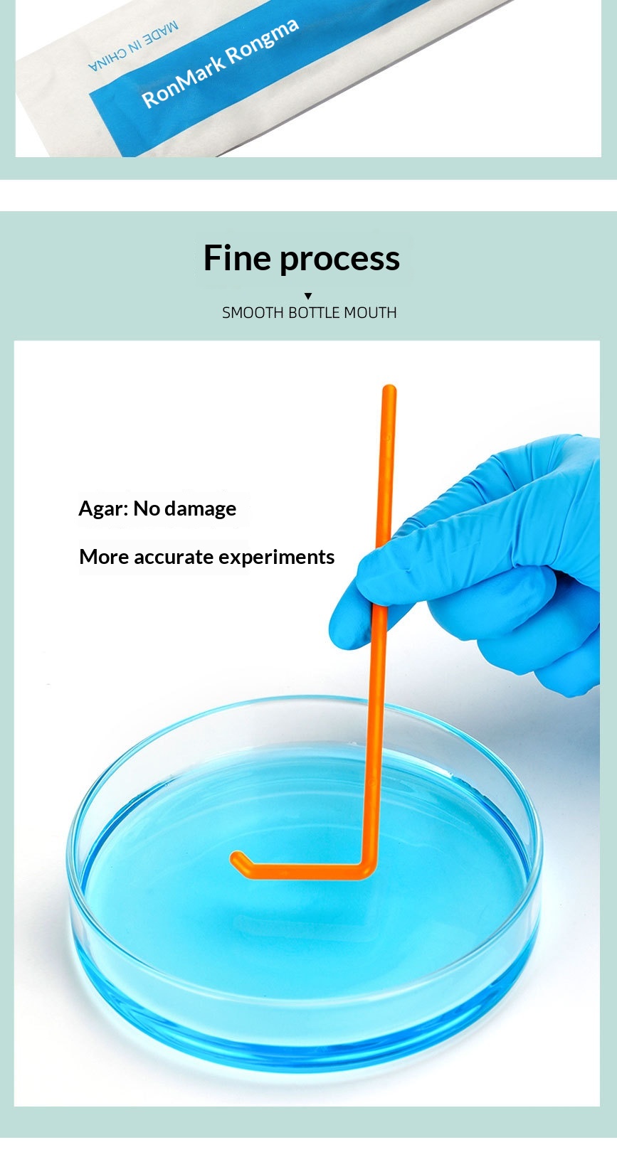 Laboratory Sample Spreading Coating Rod Cell Individually Sterilized Packaging Plastic Glass Stainless Steel L-shaped T-shaped