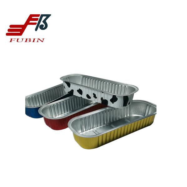 Rectangular Colored Aluminum Foil Pans 165mm*65mm For Baking Cake