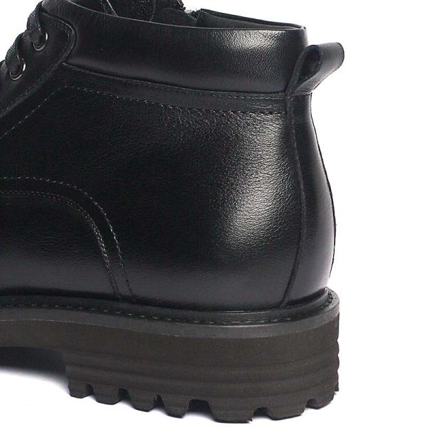 Spring Black Lace Up Anti Skid Mens Ankle Leather Boots