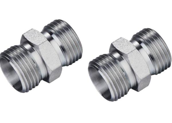 Medium Carbon Steel Hydraulic Hose Straight Adapter Fittings Benefit DIN Standard
