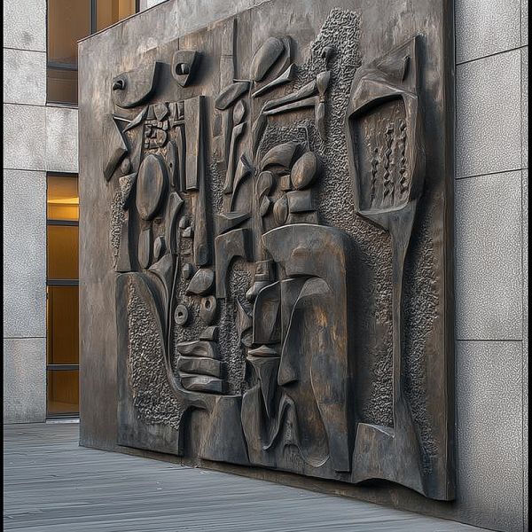 Custom Classical Bronze Relief 3D Metallic Wall Sculpture For Museum Decoration