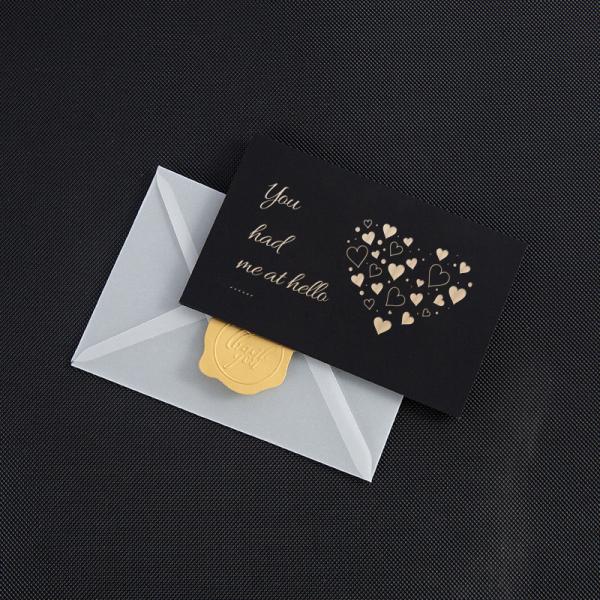 High Grade Touch Birthday Black 250gsm Bronzed Greeting Card With Envelope