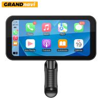 GRANDnavi 6.25Inch Motorcycle Portable Navigation Device Waterproof IPX7 Linux System BT DVR