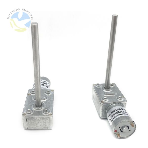 Futeng Factory 12 Volt DC Gear Motor 24v Low RPM High Torque  46mm Micro Worm Gearbox with 370 Motor