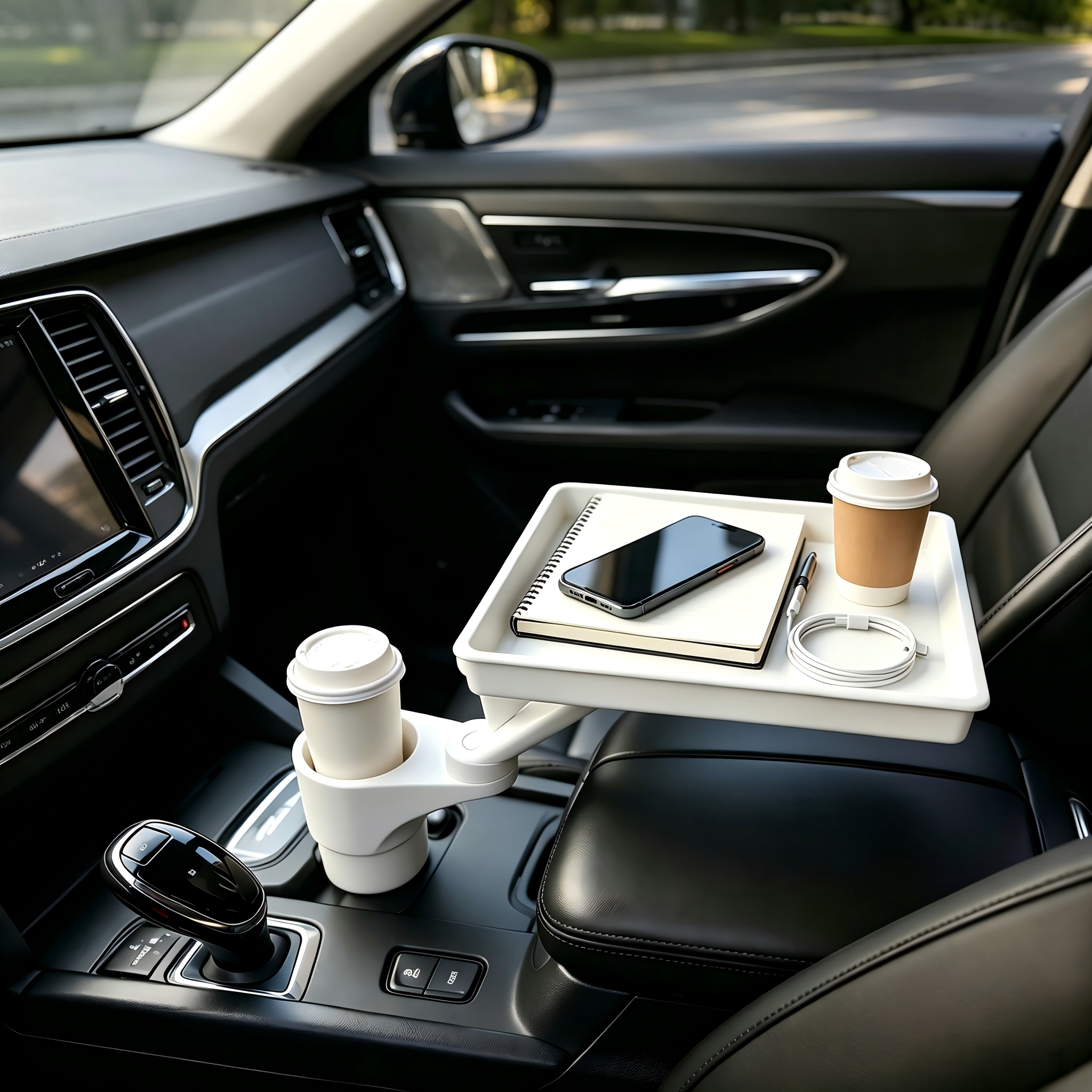 Expandable Car Cup Tray 3d Printing Auto Parts 360 Adjustable For Dining Storage