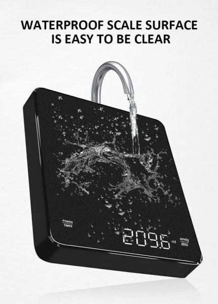 Certificat FCC Meilleure vente Mini Noir Cuisine électrique Balance numérique de café avec fonction de mesure de poids
