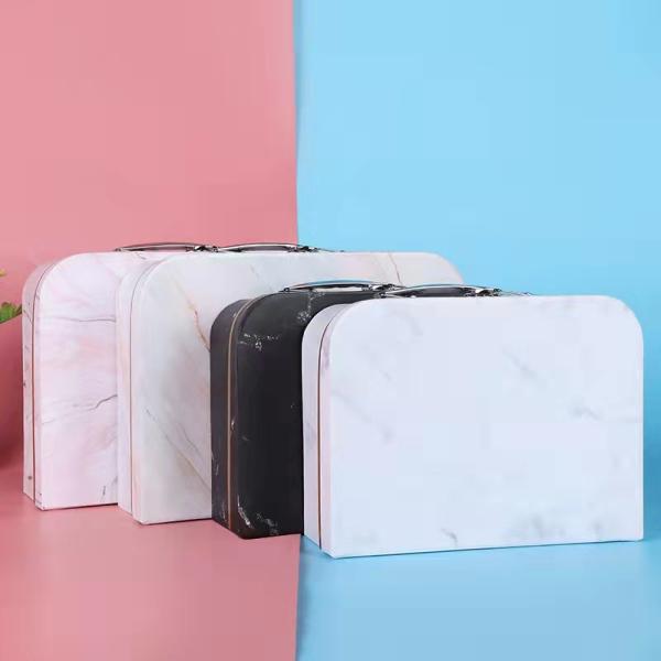 Marble Printed Empty Cardboard Suitcase Gift Box Clothing Birthday Packaging