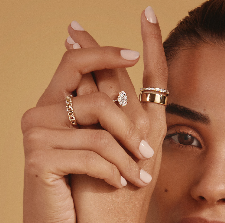 Микрон Пэйв CZ 18K Золото покрытое цепочка сцепления 925 Стерлинговое серебро Женские кольца