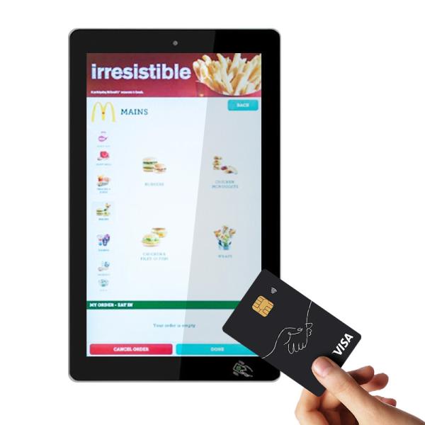 Écran tactile de 21,5 pouces, paiement par tap, NFC, paiement sans contact, borne libre-service