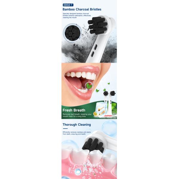 Charcoal Adsorption Biodegradable Electric Toothbrush Heads For Oral B