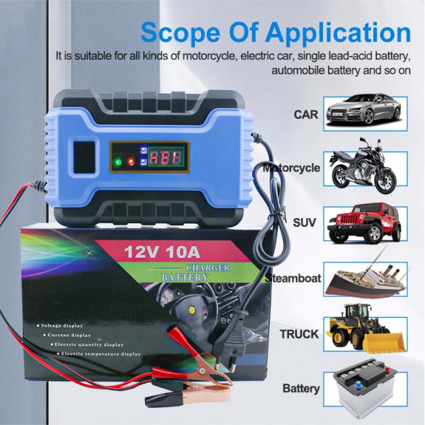 12-24V/5A Input and 7.5W Output Electric Marine Pulse Repair Lead Acid Battery Charger 12V 10A Universal Battery Charger