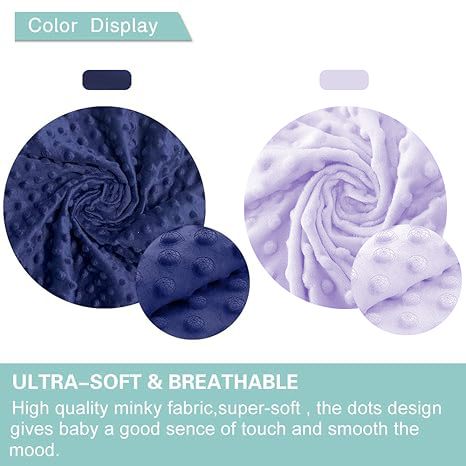 2 Pack Nursing Pillow Cover (Lilac&Navy) With Soft Minky Dot For Breastfeeding