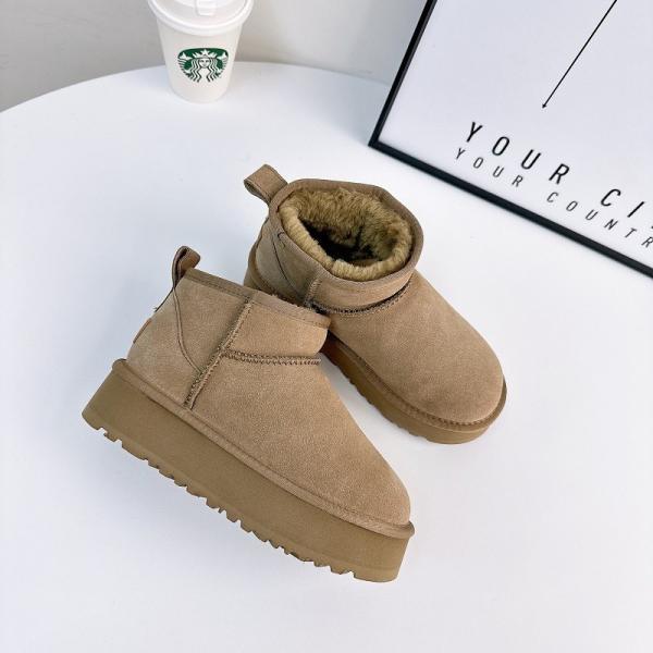Winter Cowhide Snow Boots Plus Velvet Genuine Leather Short Boots Waterproof Non-Slip Outdoor Warm Cotton Shoes For Kids