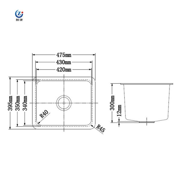 1 Bowl Chemistry Lab Sink , 380*450*310mm Anti Alkali Lab Furniture Accessories