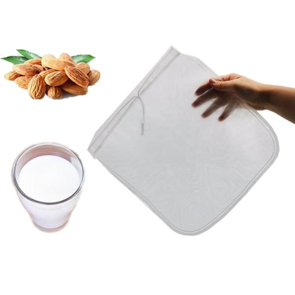 Food Grade 200 Micron Mesh Filter Bags , Nylon Nut Milk Bag 12 x 12