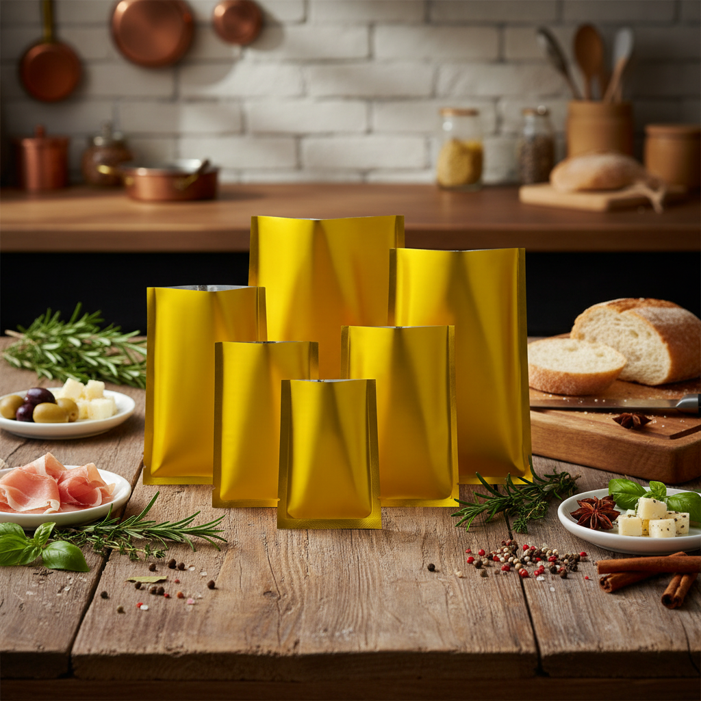 Custom Designed Three Side Heat Seal PET/OPP/CPP Gravure Printed Recyclable Food Grade Golden Foil Corn Feed Packaging Bag