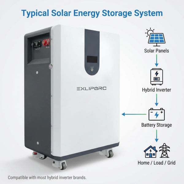 30kWh LiFePO4 Battery for Solar Energy Storage System | 51.2V Lithium Battery for Home and Commercial Backup Power