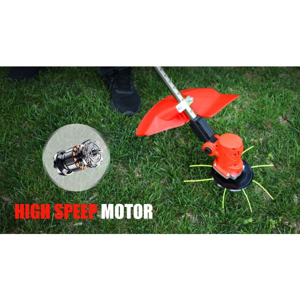 21V Lithium Brush Cutter Battery Powered — Cordless Grass Cutting Machines Grass Trimmer with Brushless Motor for Weed & Brush Clearing