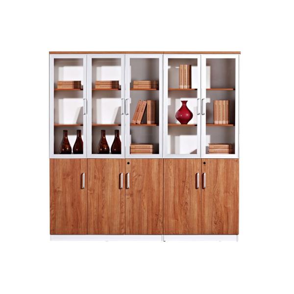 Glass Door Office File Cabinets Adjustable Shelf Board 800W*400D*2000H MM Size