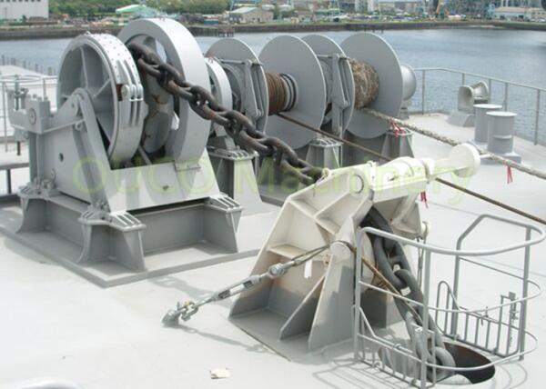 High Stability Marine Deck Winches , Fixed Type Hydraulic Anchor Winch
