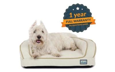Canvas Berber Fleece Memory Foam Orthopedic Dog Bed , Removable Cover Tear Resistant Dog Bed