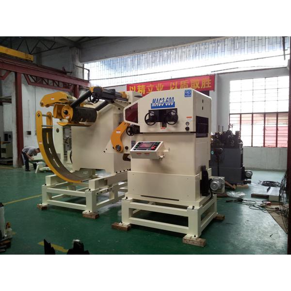 Automatic Metal Sheet Decoiler Straightening Machine Pneumatic Punching Tool Feeder
