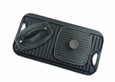 51.2*26.5cm Cast Iron Grill Griddle Bbq Griddle Pan With Press