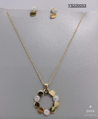Custom Stainless Steel Jewelry Set Gold Necklace And Earring Set