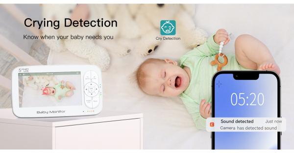 5 Inch Tft LCD Touch Wireless Baby Monitor Split Screen Smart Video Door Phone Wifi 2.4Ghz