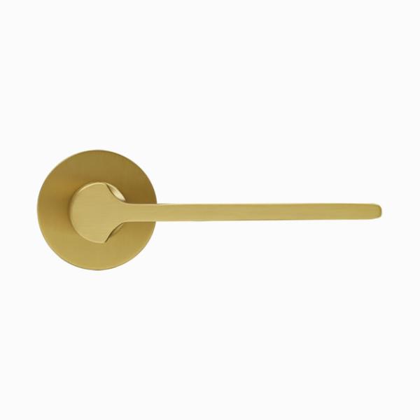 Luxury Outside Bright Solid Modern Gold Door Handles 135mm 63mm
