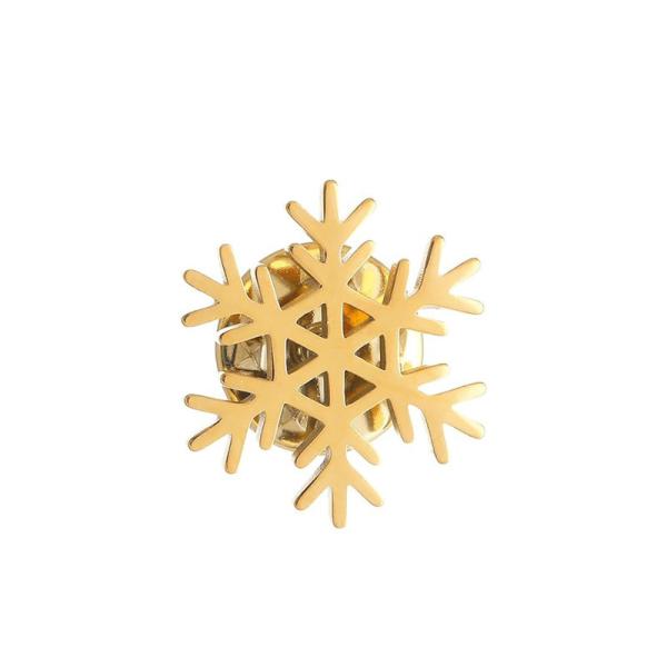 Die Casting Christmas Metal Crafts 40x40mm Zinc Alloy Snowflake Brooch Pin For Shirt